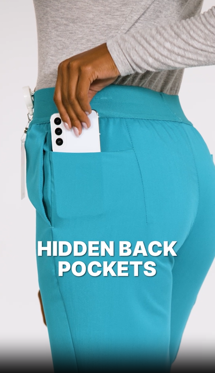 thumbnail video image 2 of Cherokee Atmos Scrubs Pant For Women Mid-rise Pull-on Straight Leg CK136A, 2 of 6