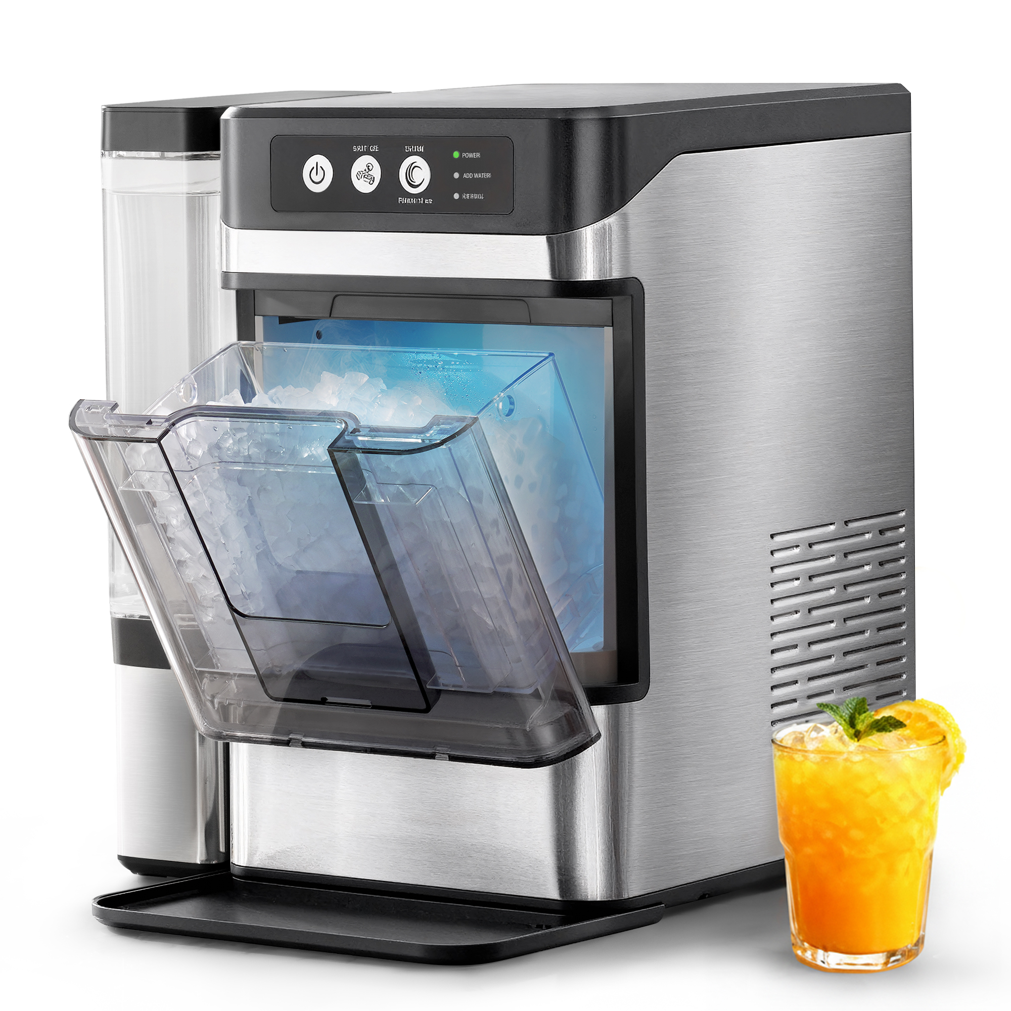 thumbnail video image 2 of Nugget Ice Maker Countertop with Removable Tank, 41Lbs Per Day, One-Touch Fast Ice in 6 Mins, Self-Cleaning & Ultra Quiet for Home, Office, Party, 2 of 9