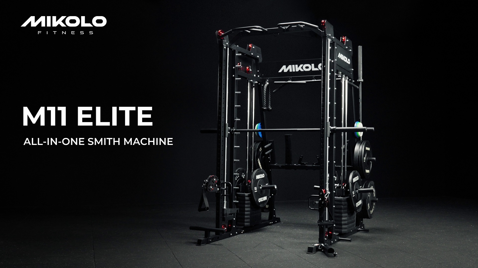 thumbnail video image 2 of Mikolo M11 Smith Machine Home Gym, 2200LBS Power Rack with Functional Trainer, Cable Crossover, LAT Pulldown, Low Row, Landmine and Plate Storage for Full Body Strength Training, 2 of 15