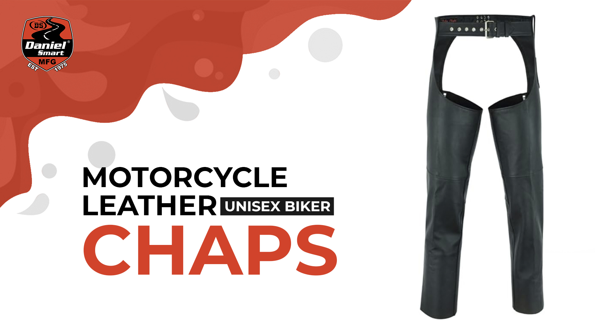thumbnail video image 2 of Daniel Smart Motorcycle Leather Chaps All Season Unisex Biker Assless Chaps with Customizable fit, 2 of 7