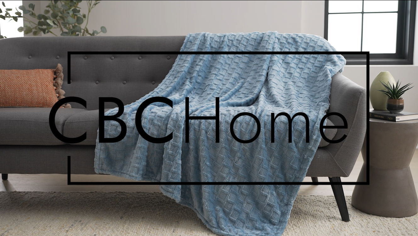 thumbnail video image 2 of CBCHome Velvet Plush Jacquard Tile Throw Blanket for Couch - Buttery Soft, Cozy Throw, Cute Gifts for Women (Amber Gold, 50" x 60"), 2 of 8