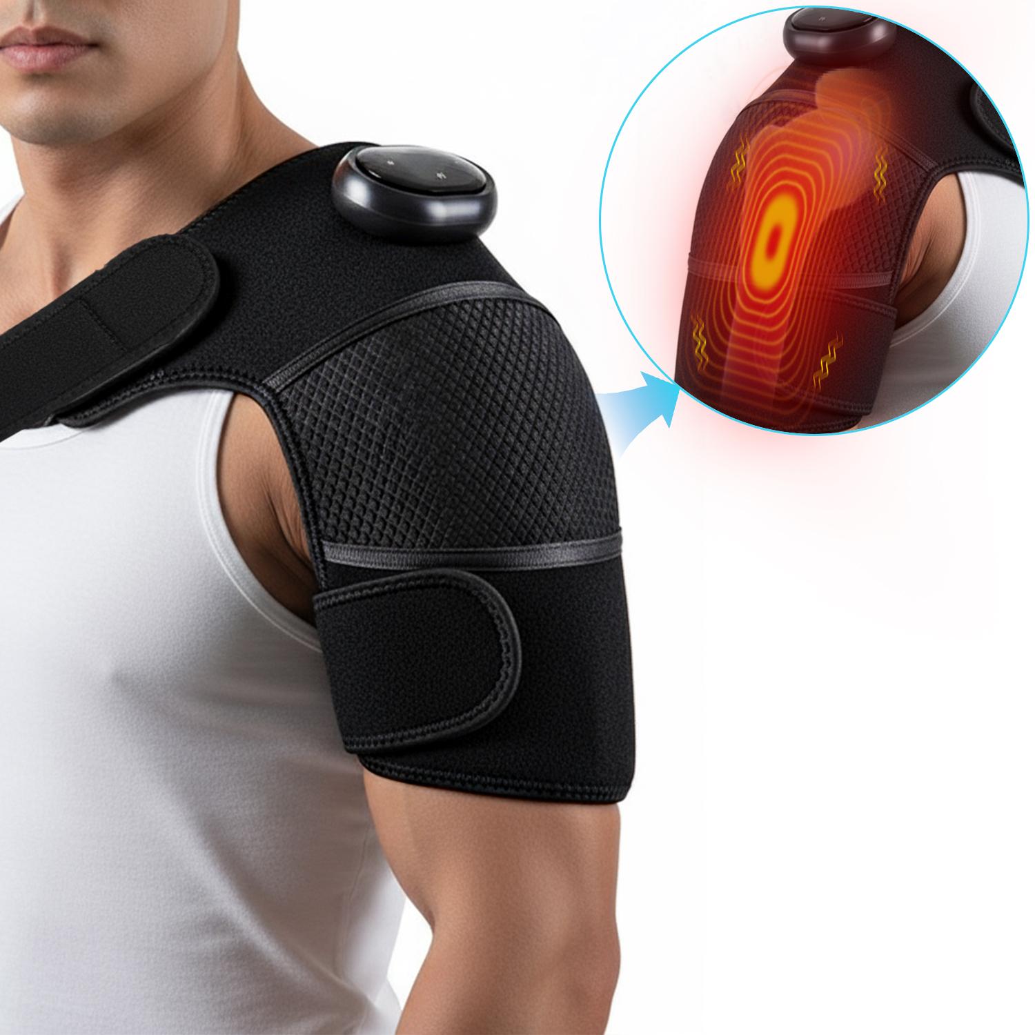 thumbnail video image 2 of Neidga Cordless Heated Shoulder Wrap Massager with 3 Heat & Vibration Settings, for Men & Women, 2 of 9