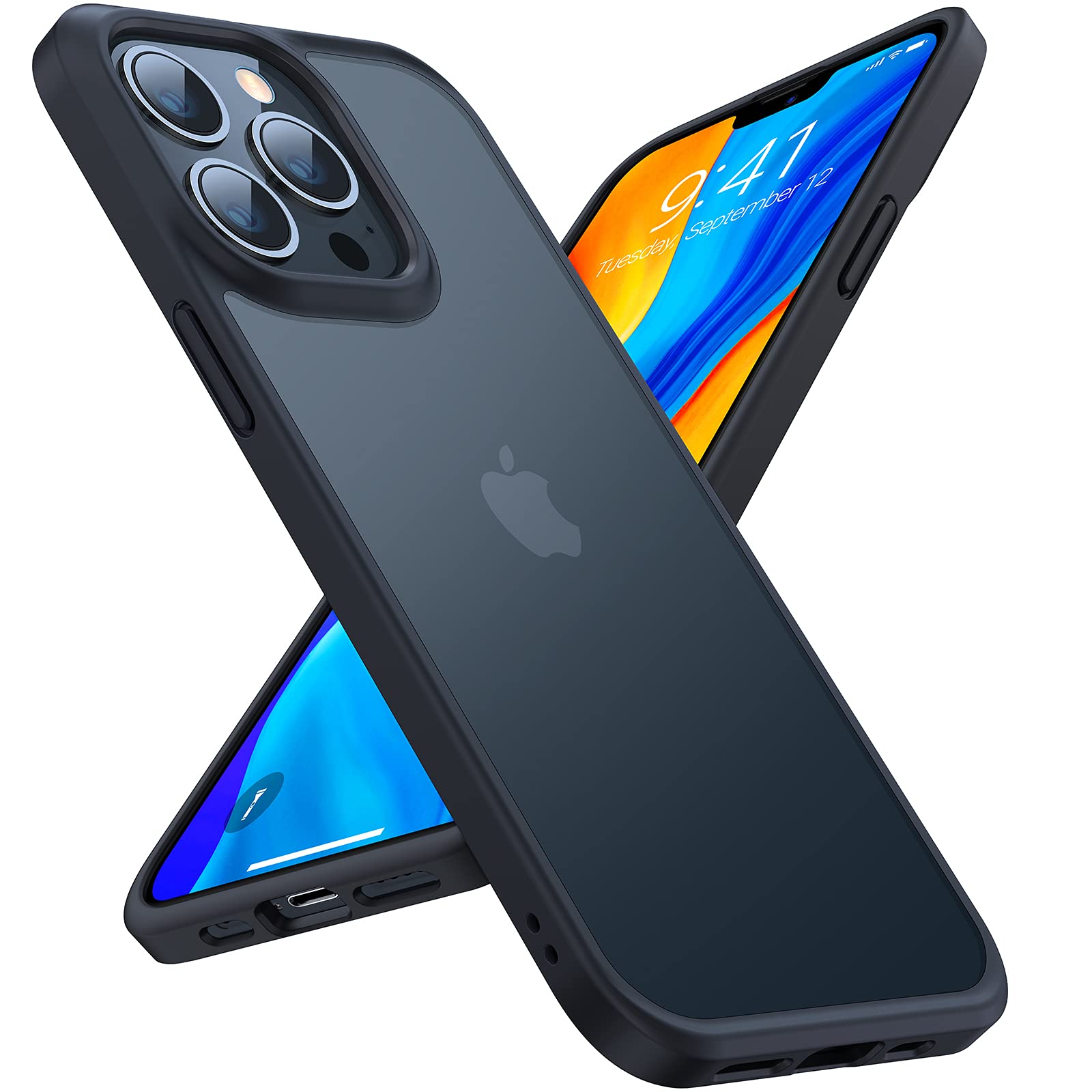 thumbnail video image 2 of TORRAS Guardian Series for iPhone 13 Pro Case, Military-Grade Drop Protection, Slim Translucent Matte Hard PC Protective Phone Case, Black, 2 of 6