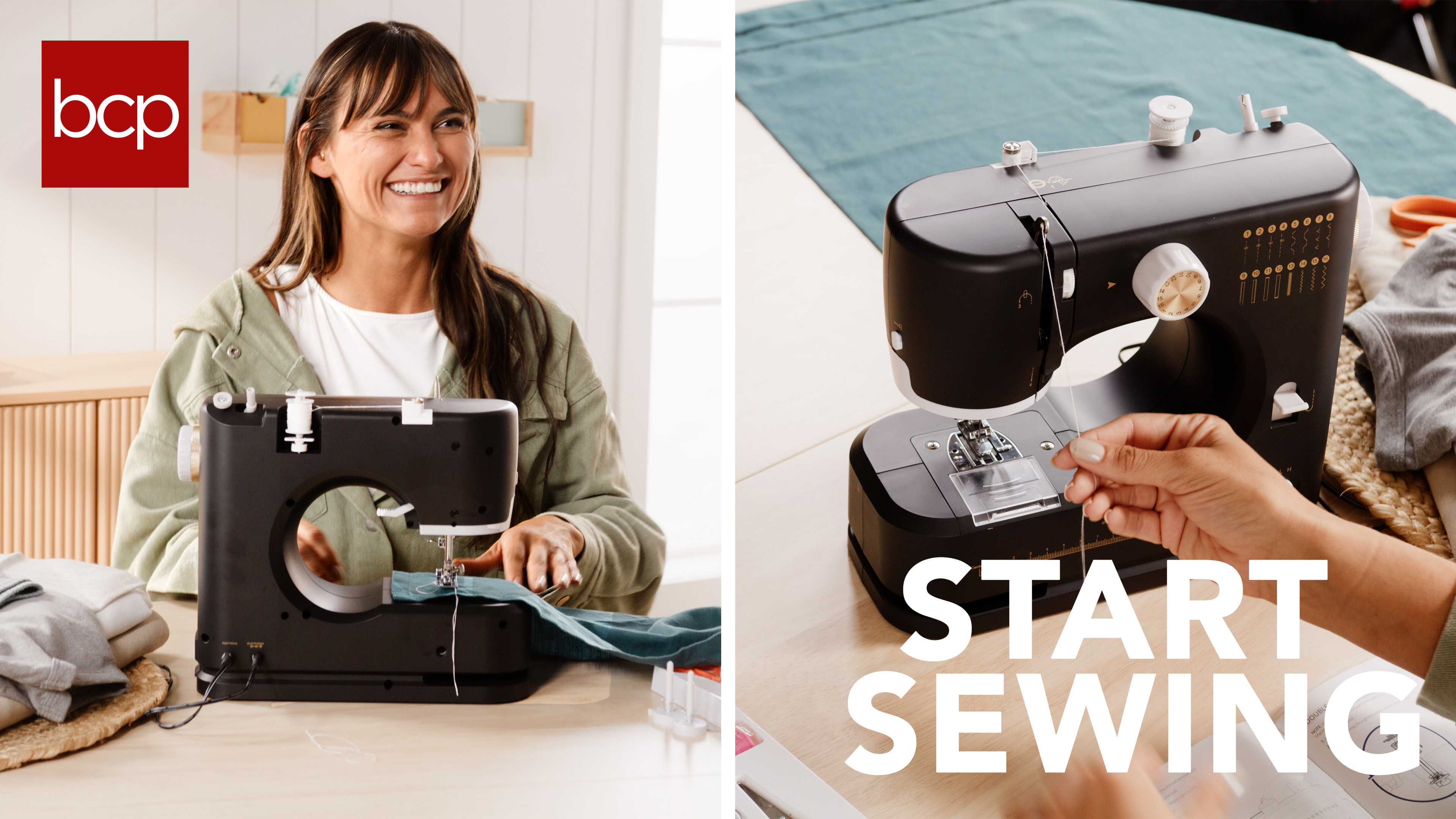 thumbnail video image 2 of Best Choice Products 55-Piece Sewing Machine Kit for Beginners, w/ 16 Stitch Patterns, Double Stitching - White/Gold, 2 of 10