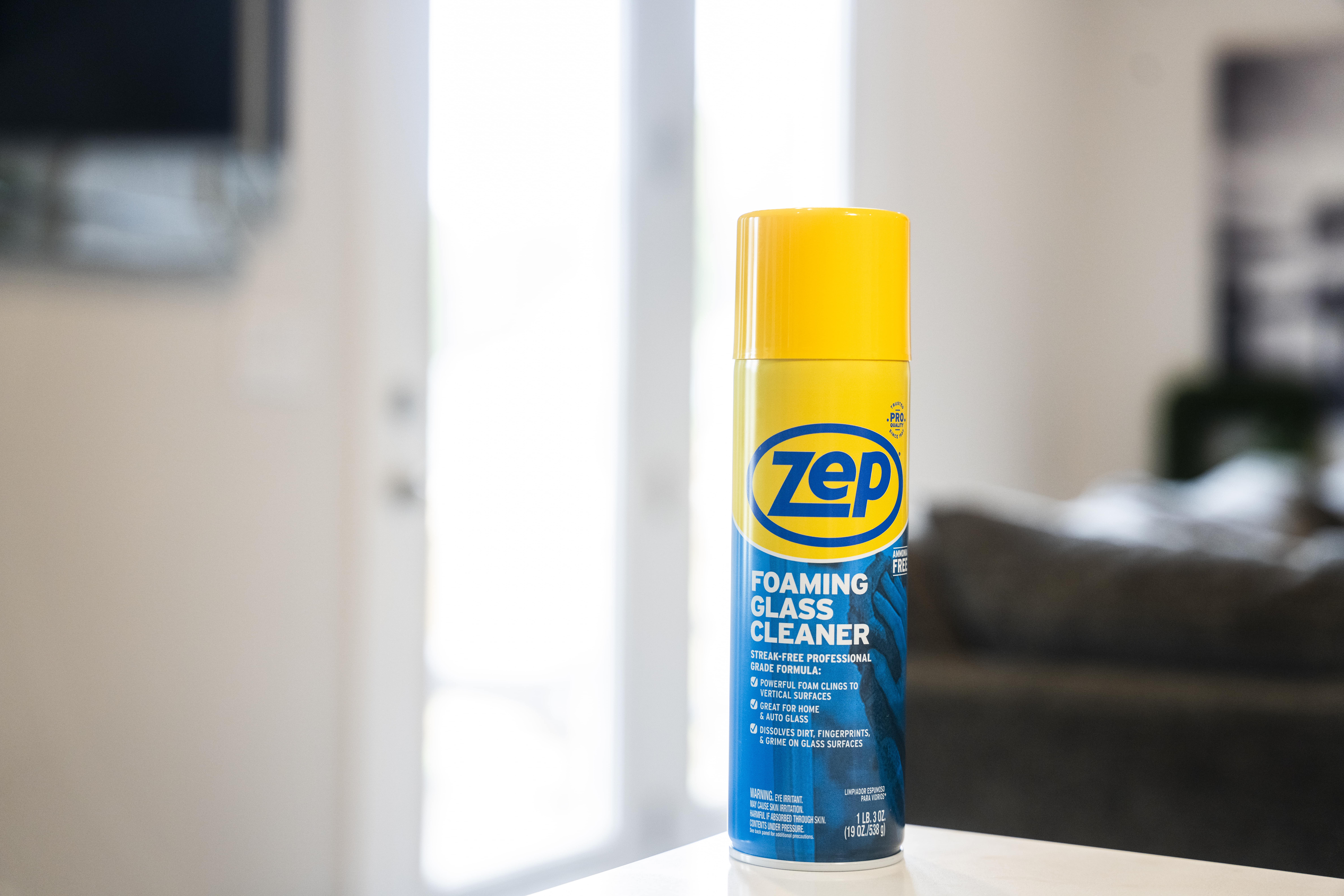 Zep Foaming Glass Cleaner, 19 oz Aerosol, Case of 4, Shine for