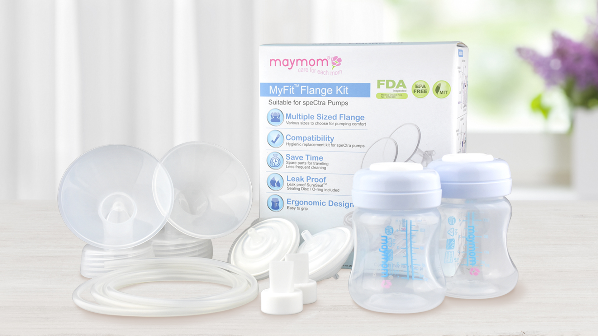 thumbnail video image 2 of Maymom Pump Parts 30 mm Flange Valve Tube Backflow Protector Bottle with Two-Piece Travel Cap Compatible with Spectra S1 S2 9 Plus Breastpump. Replacement Pump Parts for Spectra Pump Accessories, 2 of 5