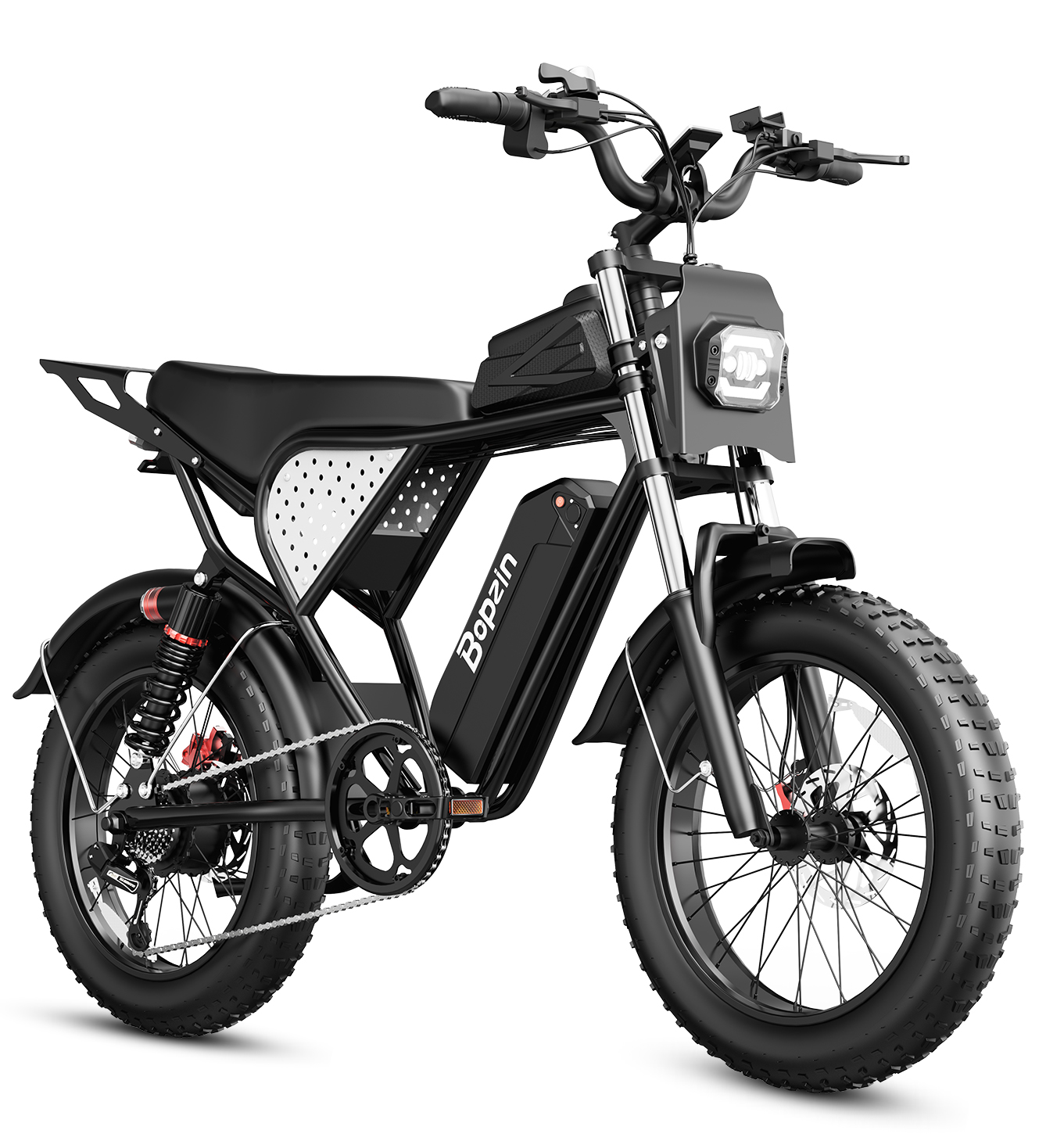 thumbnail video image 2 of Bopzin Electric Bike for Adults, 1500W Peak & 35MPH,Smart App & Anti-Theft, 48V/25Ah, 20"x4.0 Fat Tire Ebike, UL2849  E-Mountain Bike, 2 of 10