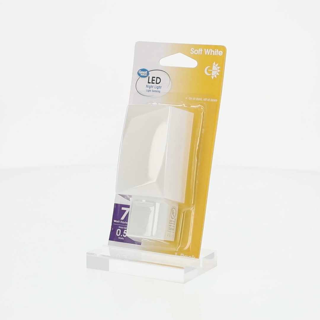 3 pack) Great Value LED Night Light, Light Sensing, Soft White, 6