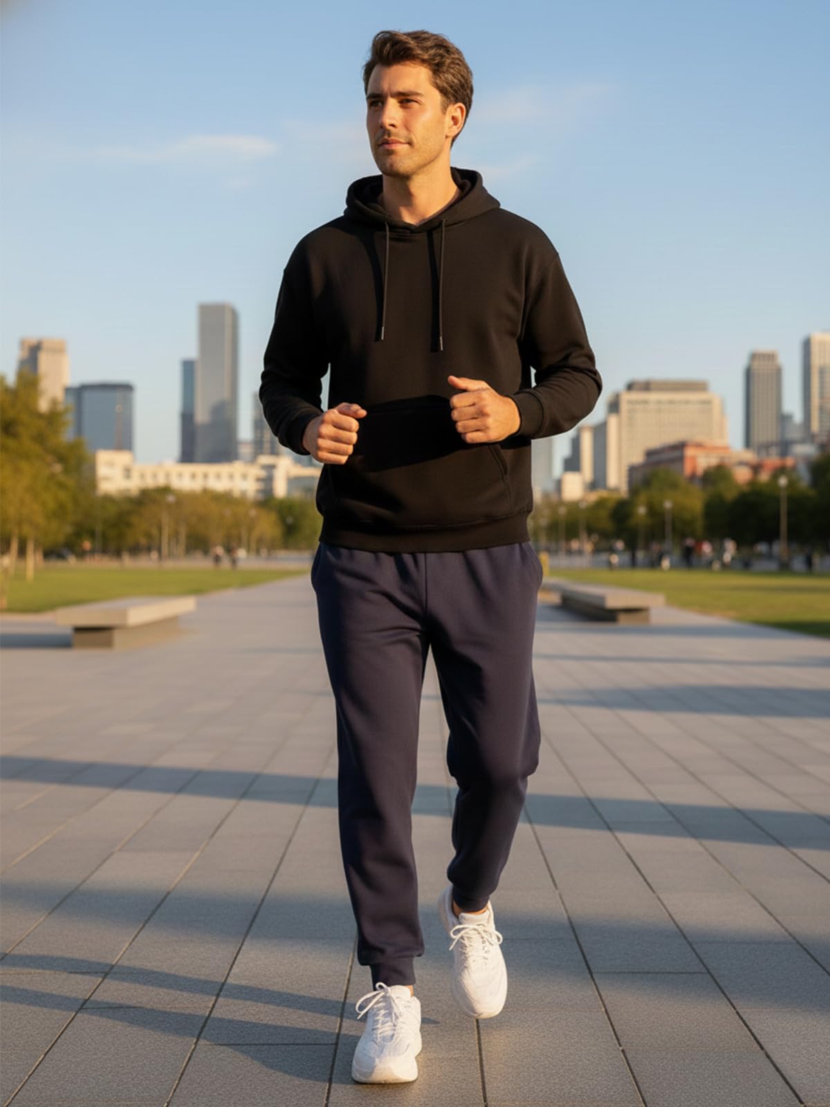 thumbnail video image 2 of DENTOYOU 4-Pack Mens Sweatpants with Pockets Gym Joggers - Athletic Pants for Workout Casual black/Navy/Dark Heather Grey/Heather Grey XXL, 2 of 8