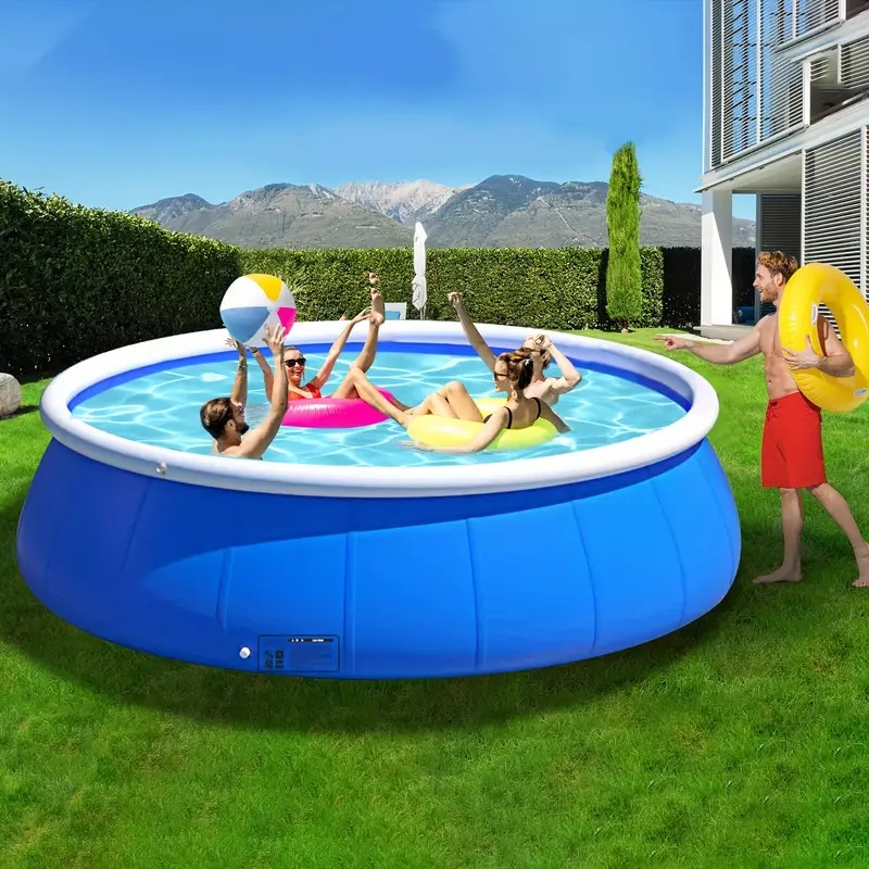 Large Inflatable Family Pool 120x30in Montary Inflatable Family Pool for Kids & Adults Backyard ...