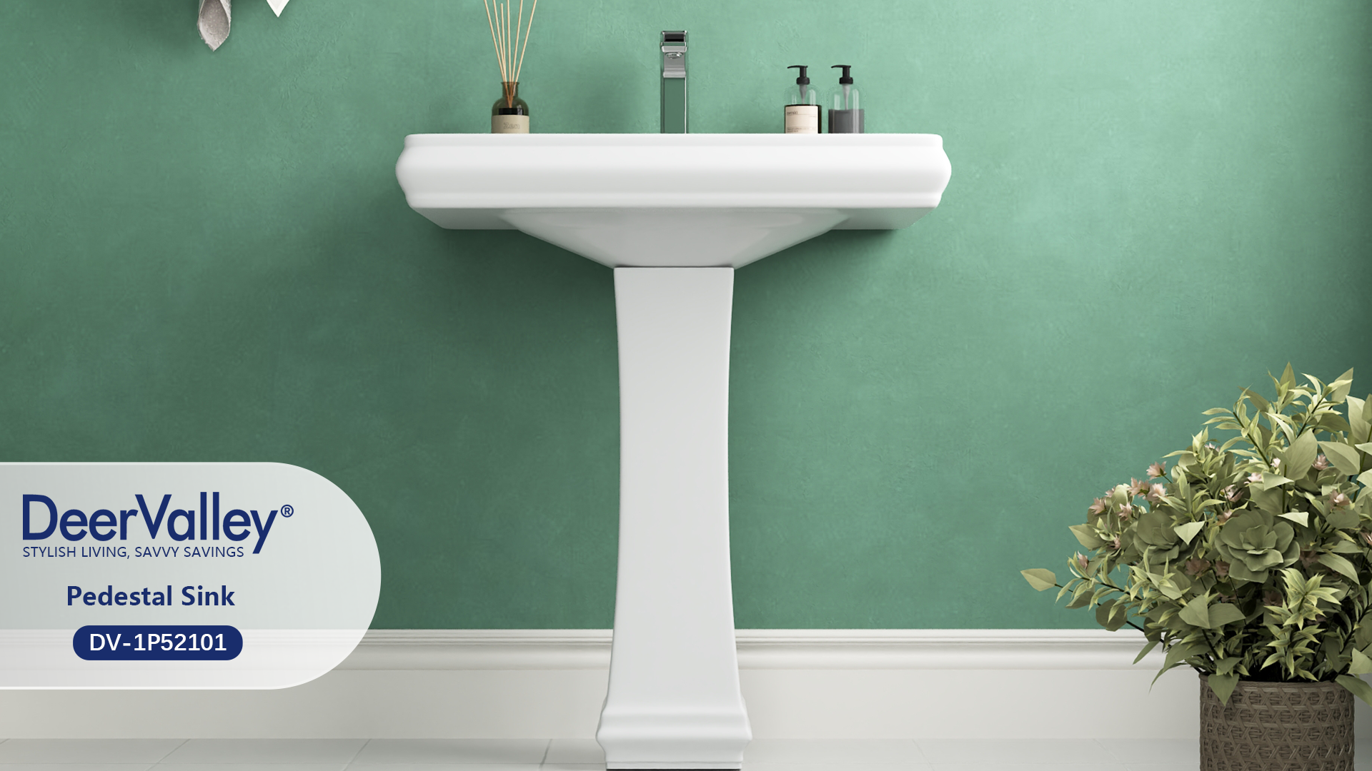 thumbnail video image 2 of Apex 26.38 in. W x 19.69 in. D White Vitreous China Rectangular Pedestal Combo Bathroom Sink in White, 2 of 13