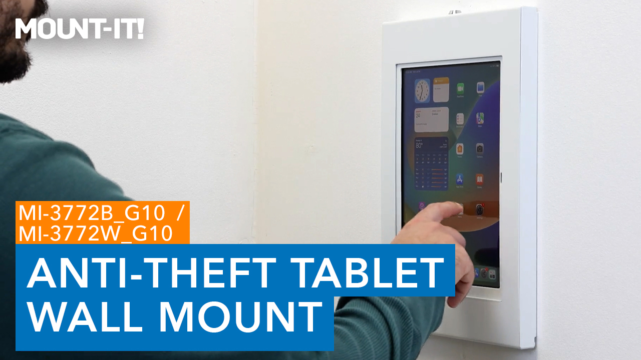 thumbnail video image 2 of Mount-It! Anti-Theft Tablet Wall Mount for iPad Generations 7, 8, 9 and 10, White, 2 of 10