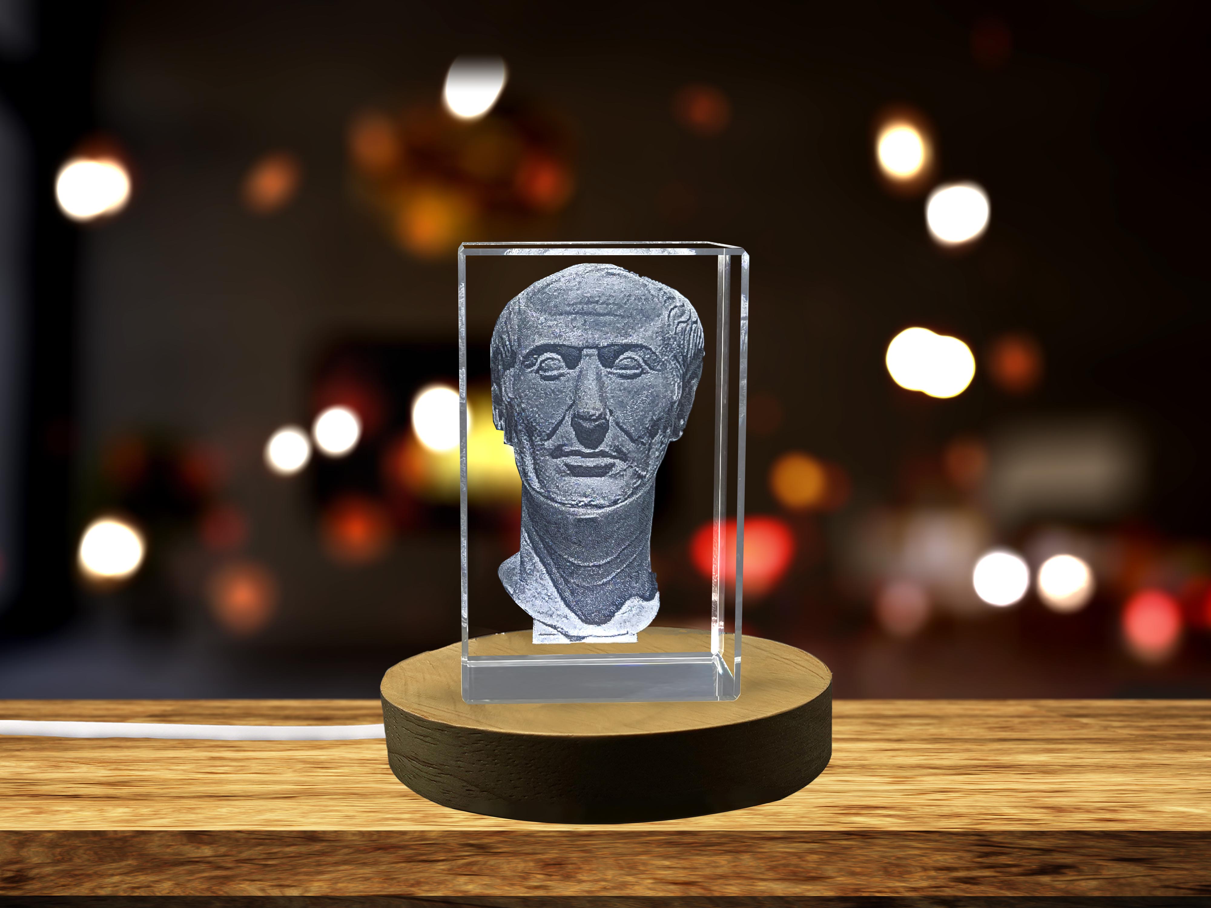 thumbnail video image 2 of Julius Caesar 3D Engraved Crystal Gift, 2 of 5