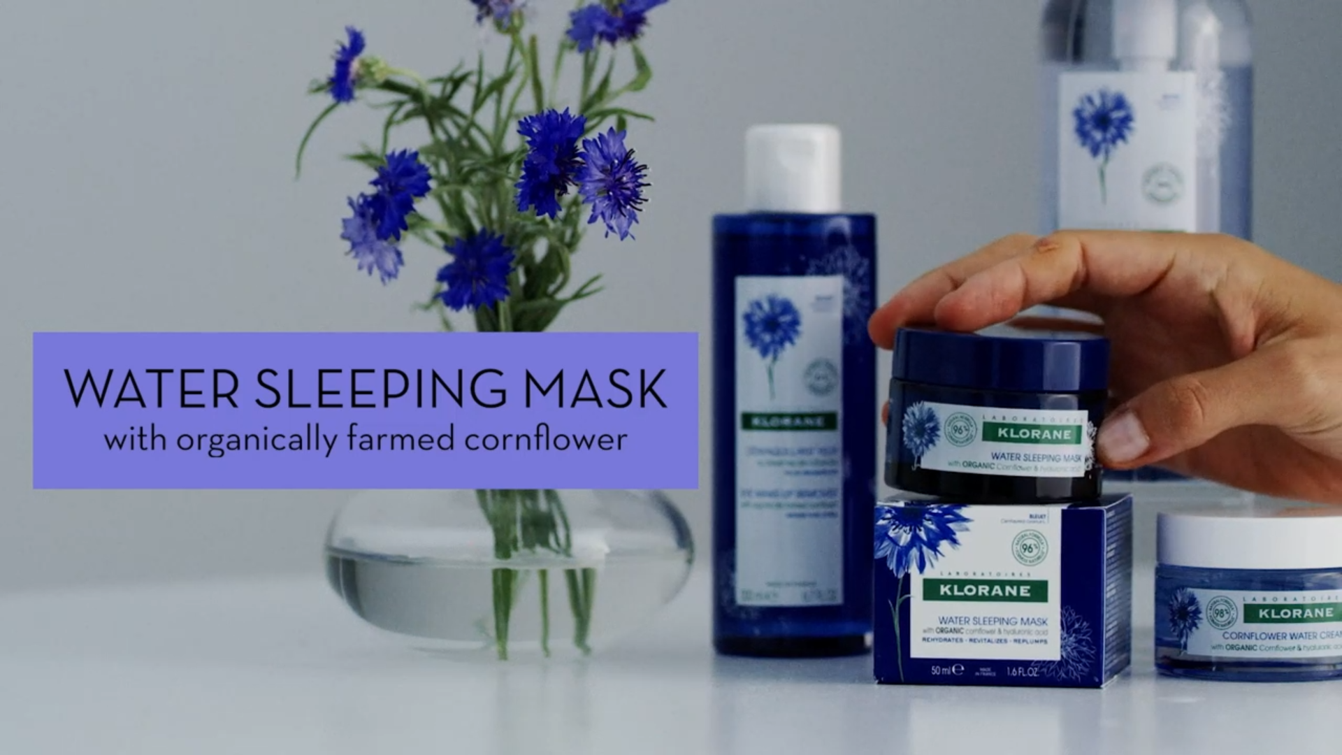 thumbnail video image 2 of Klorane Revitalizing Water Sleeping Mask with Cornflower - Hydrating Night Mask With Organic Cornflower & Hyaluronic Acid, 1.6 fl oz, 2 of 8