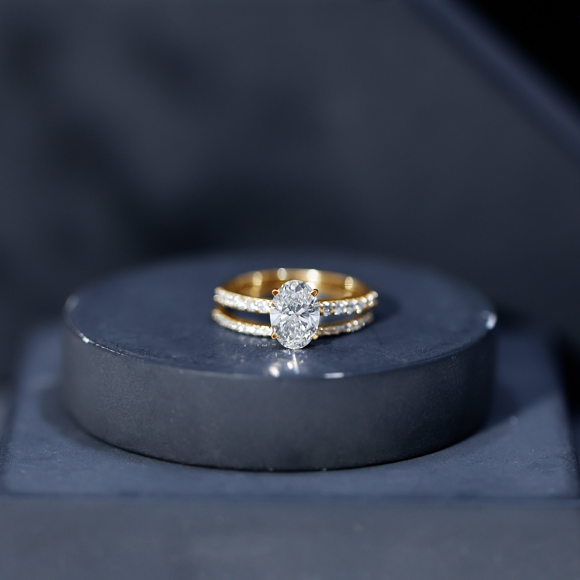 thumbnail video image 2 of Rosec Jewels IGI Certified Lab Grown Diamond Wedding Bridal Ring Set - E-VS1 Quality - Oval 1 Carat Engagement Ring with Band, 14K White Gold, US 8.50, 2 of 9