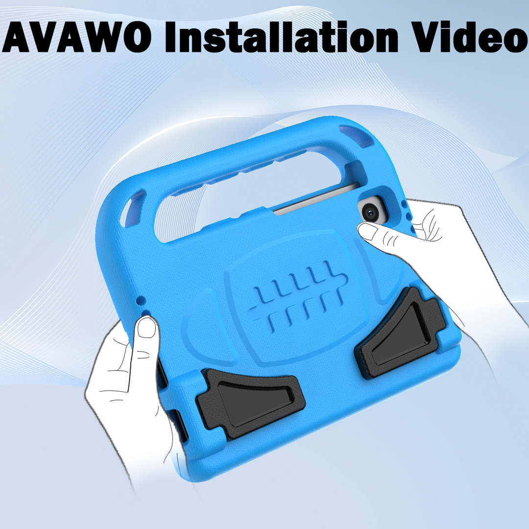 thumbnail video image 2 of AVAWO Kids Case for iPad Mini 7 (A17 Pro) 2024 8.3 inch, Mini 6 2021 with Built-in Screen Protector, Shockproof Lightweight Handle Stand Cover for Model (A2995/A2996, A2567/A2568/A2569), Rose, 2 of 9