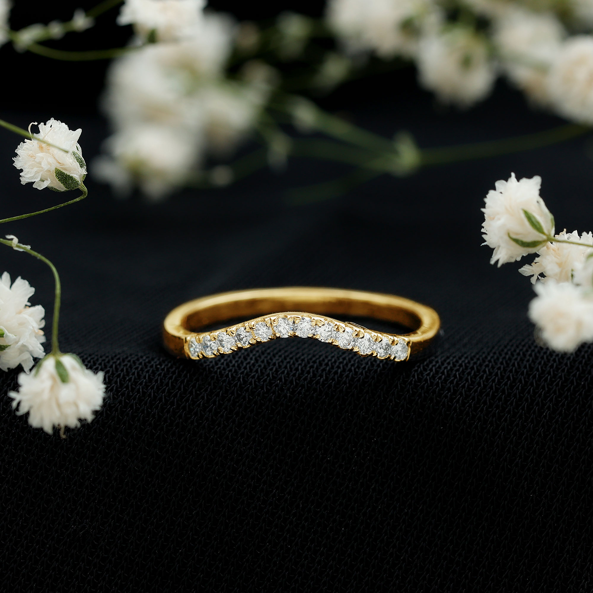 thumbnail video image 2 of Rosec Jewels - Lab Diamond Enhancer for Engagement Ring - Curved Notched Ring - EF-VS Quality, 925 Sterling Silver, US 4.00, 2 of 9