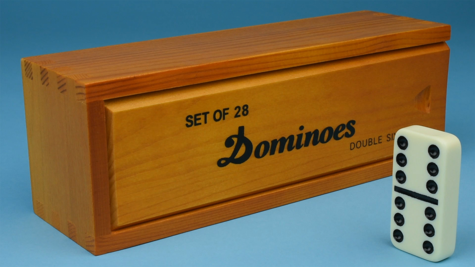 thumbnail video image 3 of Jumbo Dominoes Set for Adults and Kids – Domino Set for Classic Board Games – Jumbo Dominoes Double 6 for Travel Games – Dominos Set for Adults 28 Tiles with Brown Wood Case, 3 of 12