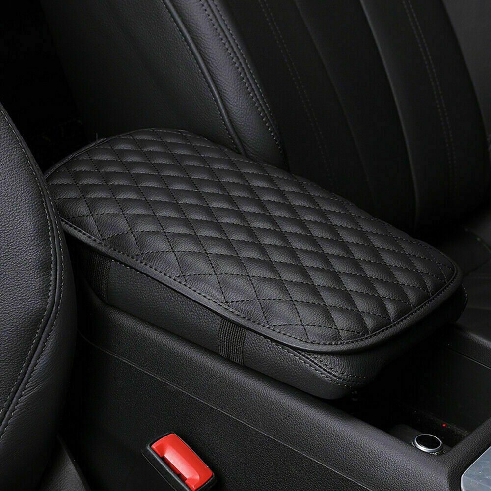 thumbnail video image 2 of Q&Q BASICS QQ-075 Universal Car Center Console Box Armrest Cushion Cover, PU Leather, Black, 2 of 10