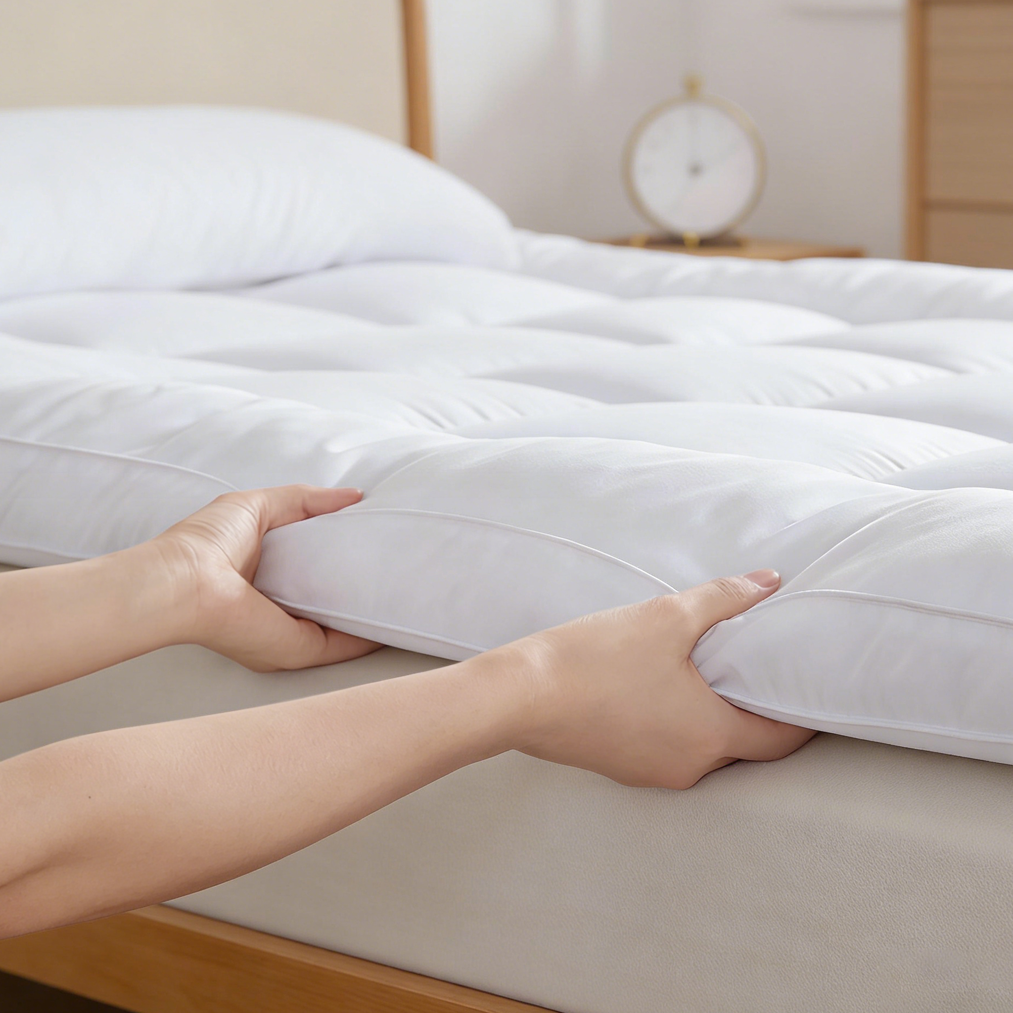 thumbnail video image 2 of 3 Inch White Twin Mattress Topper, Extra Thick Pillow Top for Back Pain Relief, Twin Size Mattress Protector & Matress Topper with Deep Pocket Mattress Cover Twin, Bed Topper, 2 of 11