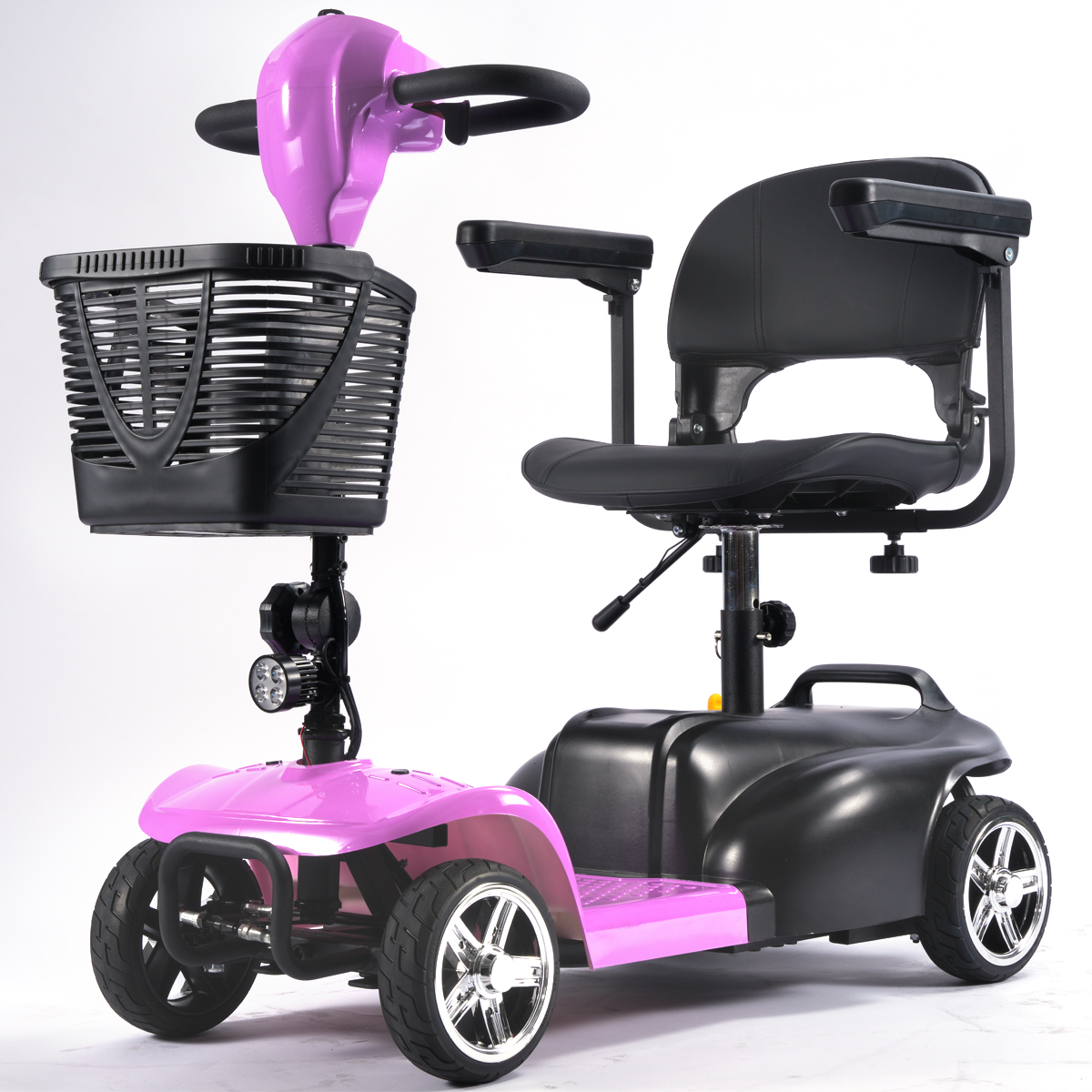 thumbnail video image 2 of ​TOXOZERS Mobility Scooter for Seniors and Disabled Individuals Featuring Bright Headlights, USB Port, Basket, and Long-Range Battery in Silver, 2 of 11