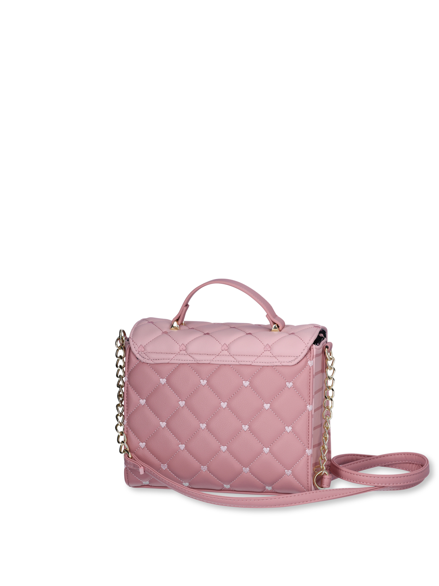 Luv Betsey by Betsey Johnson Blush Metallic Chain Accent Quilted Barrel sale Handbag