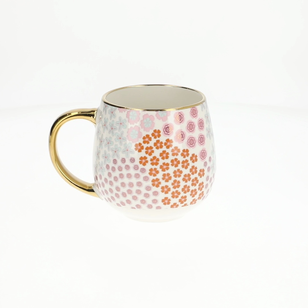 Thyme & Table Floral Ceramic Mug with Gold Handle 16 fl oz Pink Mini Flower  Pattern - Walmart.com