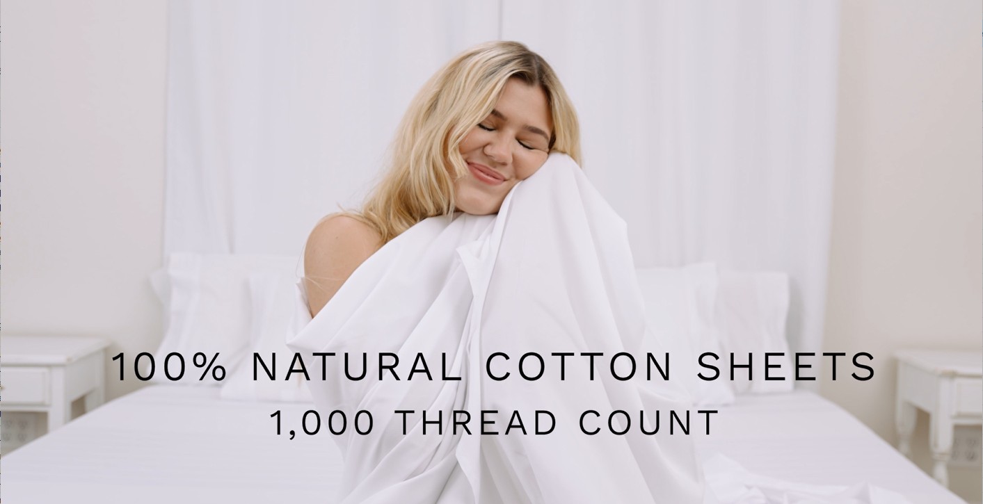 thumbnail video image 2 of CGK Linens 3-Piece Luxury 1000 Thread Count Cotton Sheet Set - Twin Size 100% Cotton Sateen Bed Sheets, Softer Than Egyptian Cotton, White, 2 of 7