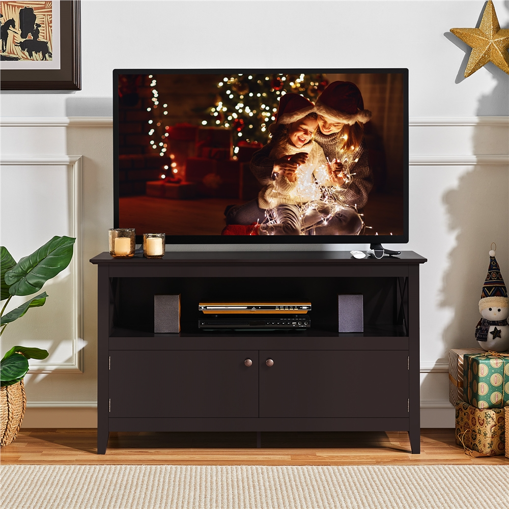 Alden Design Wooden X-Shape TV Stand for TVs up to 50'' with