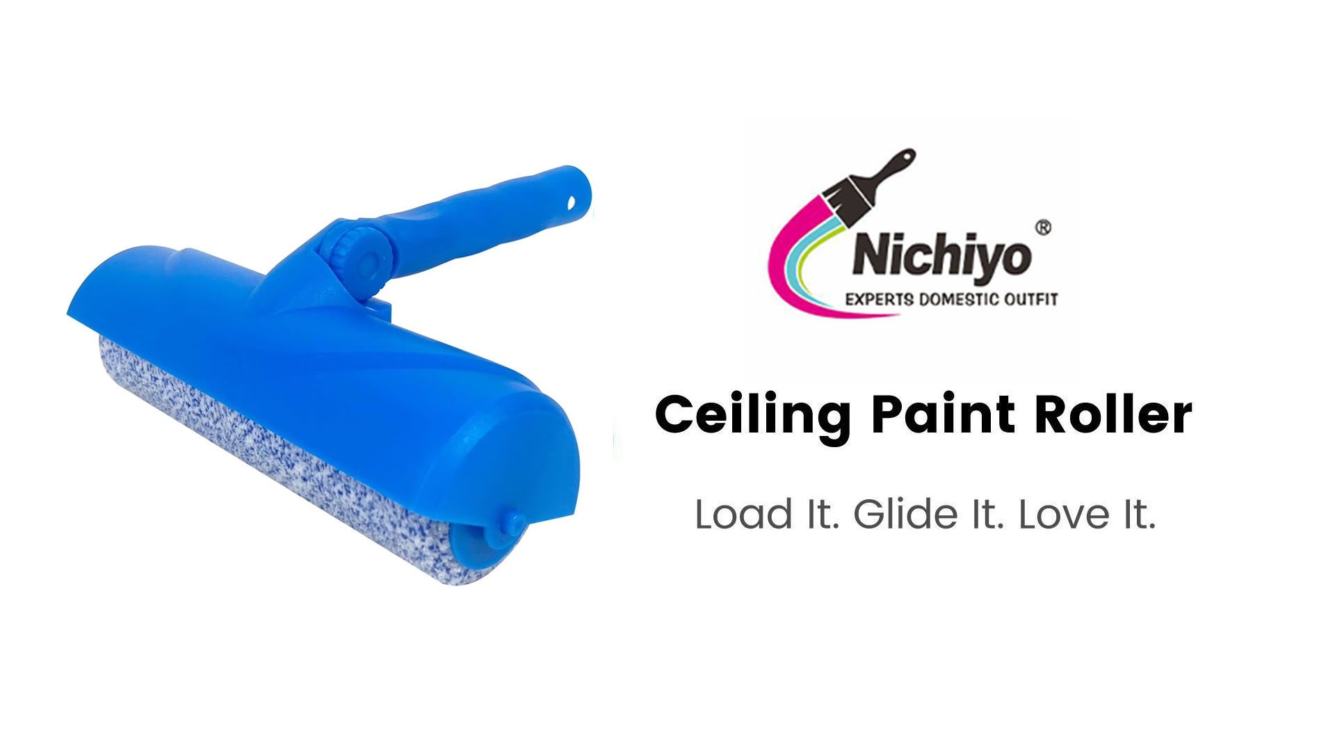 thumbnail video image 2 of Nichiyo 10 inch Ceiling Paint Roller with Splash Shield, Adjustable Handle No Drip Roller Paint Brush Splatter Guard for Painting Ceilings Walls (EL01117), 2 of 10
