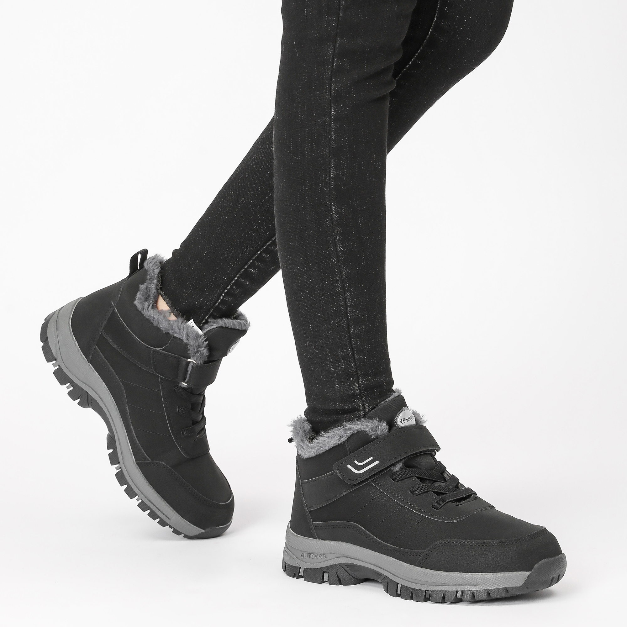 thumbnail video image 2 of Northblanc Womens Winter Snow Boots Outdoor Hiking Boots Warm Fur Lined Waterproof Anti-Slip Ankle Booties for Walking, 2 of 9