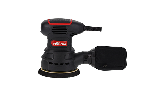 Hyper Tough 2.5 Amp Corded 5 inch Orbital Sander with Dust Bag, Vacuum Hose  Adapter & 3 Sanding Sheets (60, 80, & 120 Grit) 