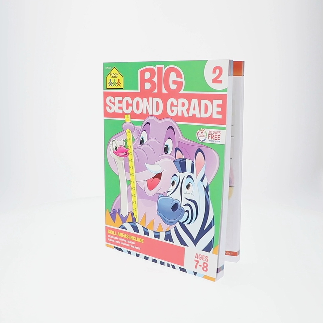 School Zone Second Grade Workbook | Practice Reading, Math, Shapes