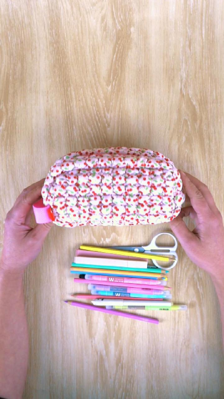 thumbnail video image 2 of ZIPIT Puffy Pencil Case for Girls, Soft Quilted Pencil Pouch with Zipper, Aesthetic Stationery Organizer for School, Cosmetics & Travel, 2 of 8