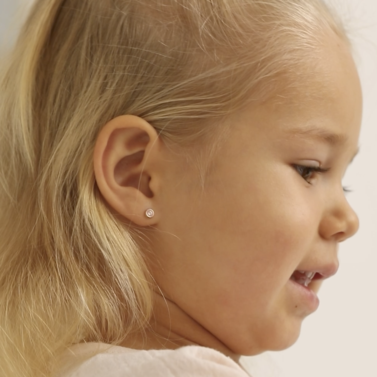 thumbnail video image 2 of 14k Gold Pink Donut Baby / Toddler / Kids Earrings Safety Screw Back Enamel, 2 of 7