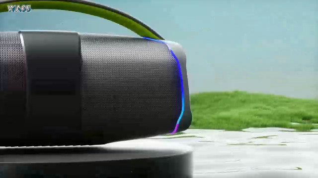thumbnail video image 2 of WorryFree Gadgets Portable Bluetooth Speaker with Handle & Microphone, LED Lights, Wireless, Big Bass TWS Function, 300W, Gray, 2 of 8