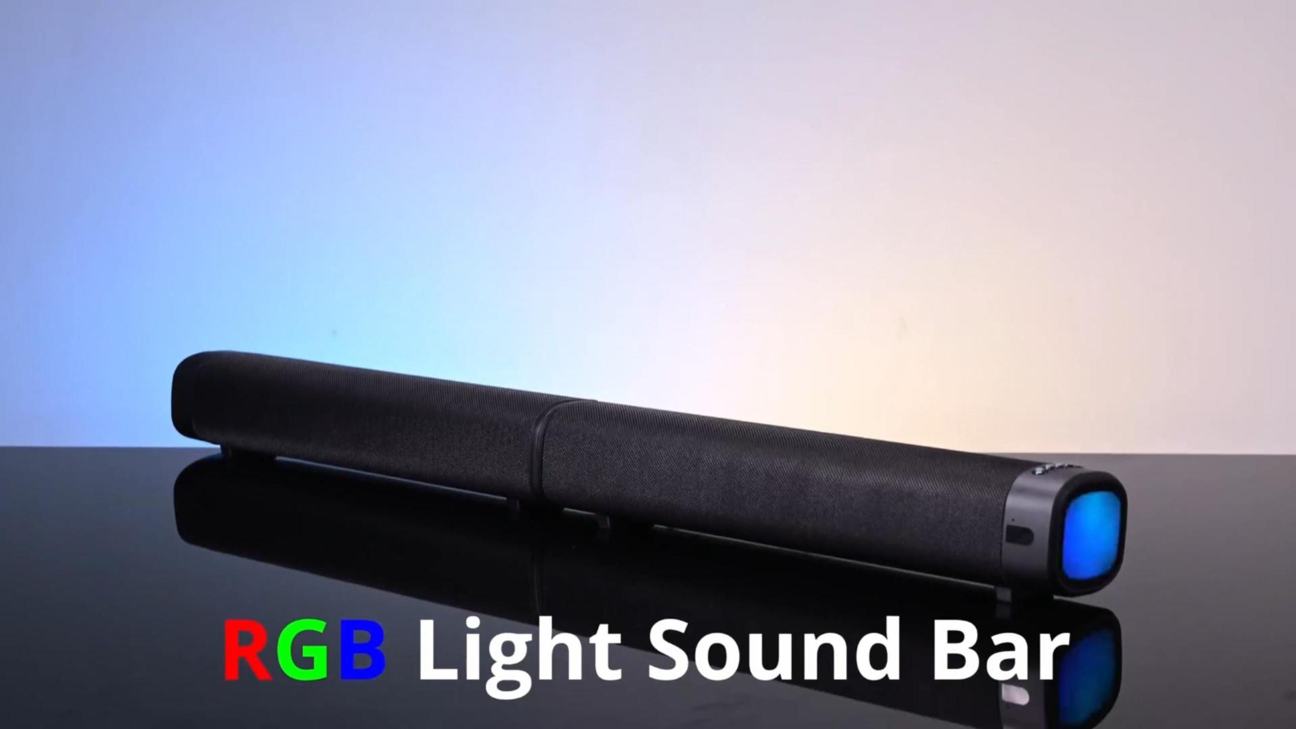 thumbnail video image 2 of Sound Bar for Smart TV, 100W Bluetooth 5.3 Soundbar with RGB Lighting, 2-in-1 Detachable Sound Bar for TV, Surround Sound System for TV, Gaming Speaker, 2 of 10