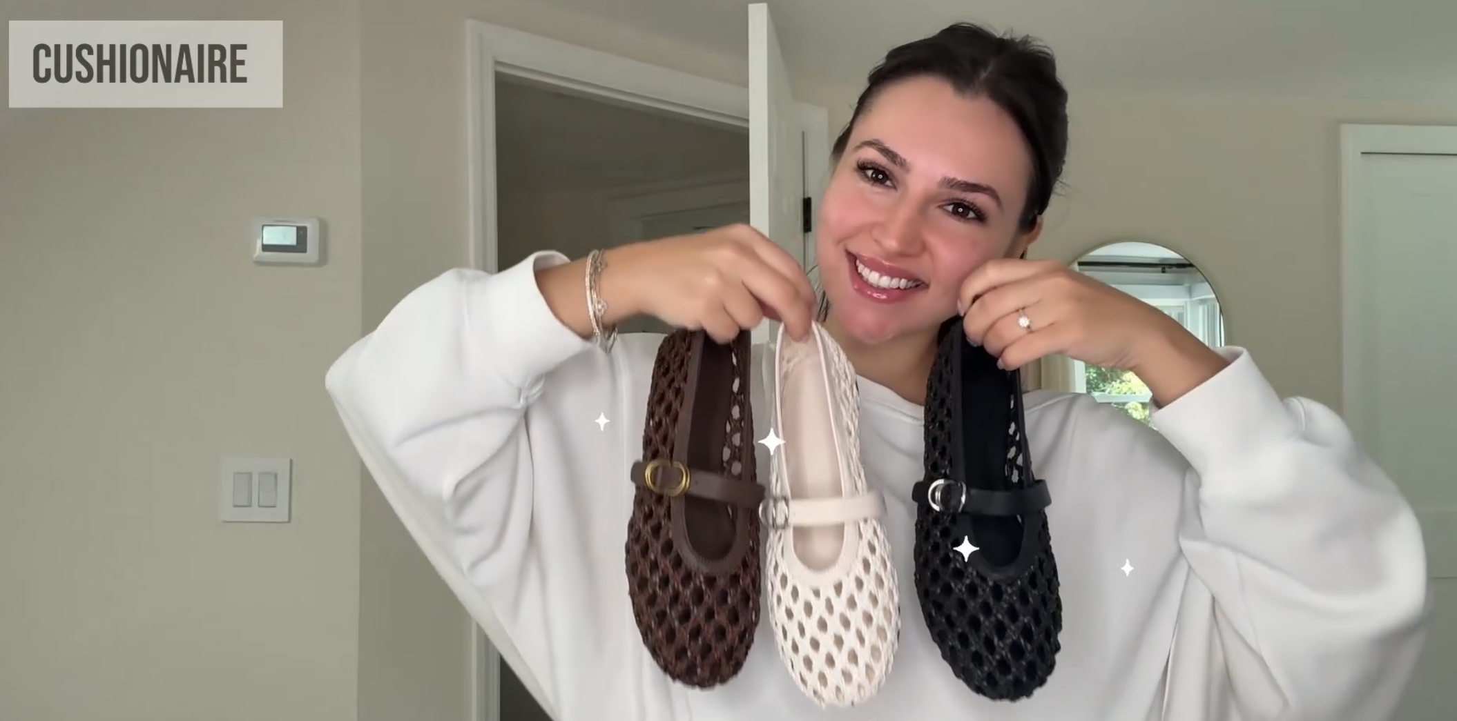 thumbnail video image 2 of Cushionaire Wendy Woven Mary Jane Flats For Women | Breathable Open Weave Flats With Adjustable Buckle Strap | Stylish Everyday Mary Jane Flats, 2 of 20