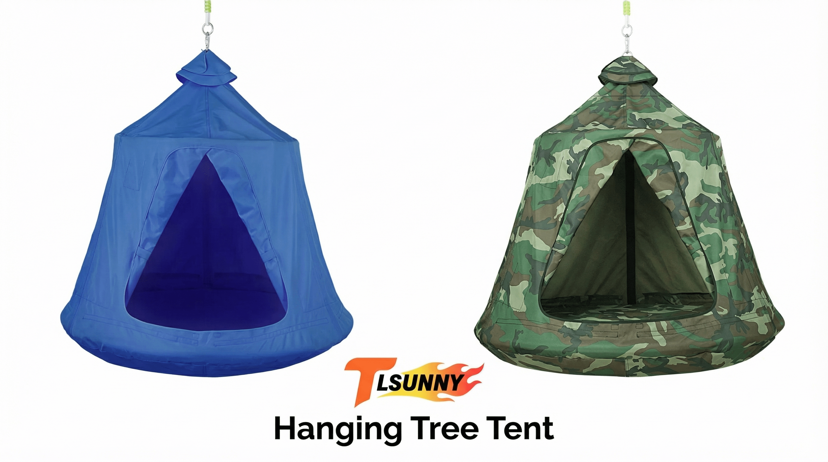 thumbnail video image 2 of TLSUNNY Hanging Tree Tent, Hammock Swing Tent with Lights String, Inflatable Base, Portable for Indoor Outdoor, 2 of 13