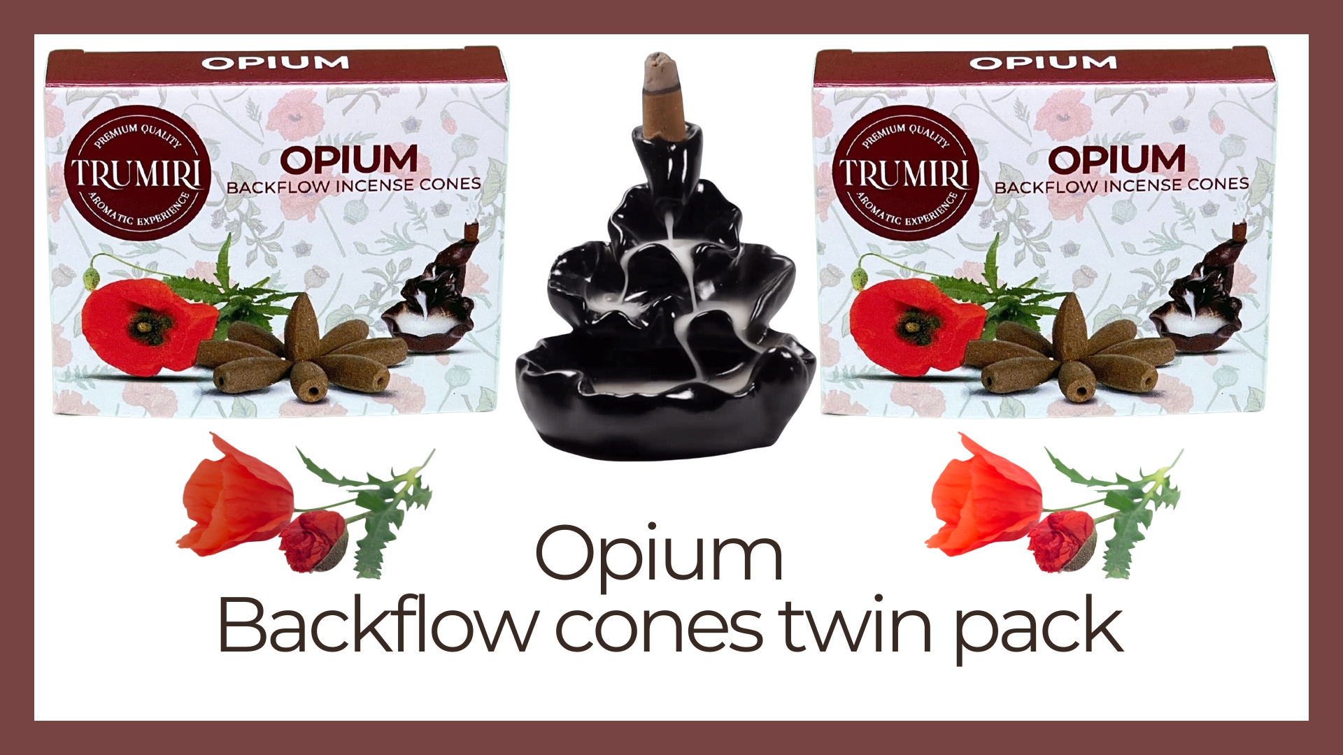 thumbnail video image 2 of Opium Backflow Incense Cones - Total 20 Incense Cones Waterfall - Dual Pack of 10 Incense Backflow Cones - Waterfall Incense Cones - Incense Waterfall Cones, 2 of 10