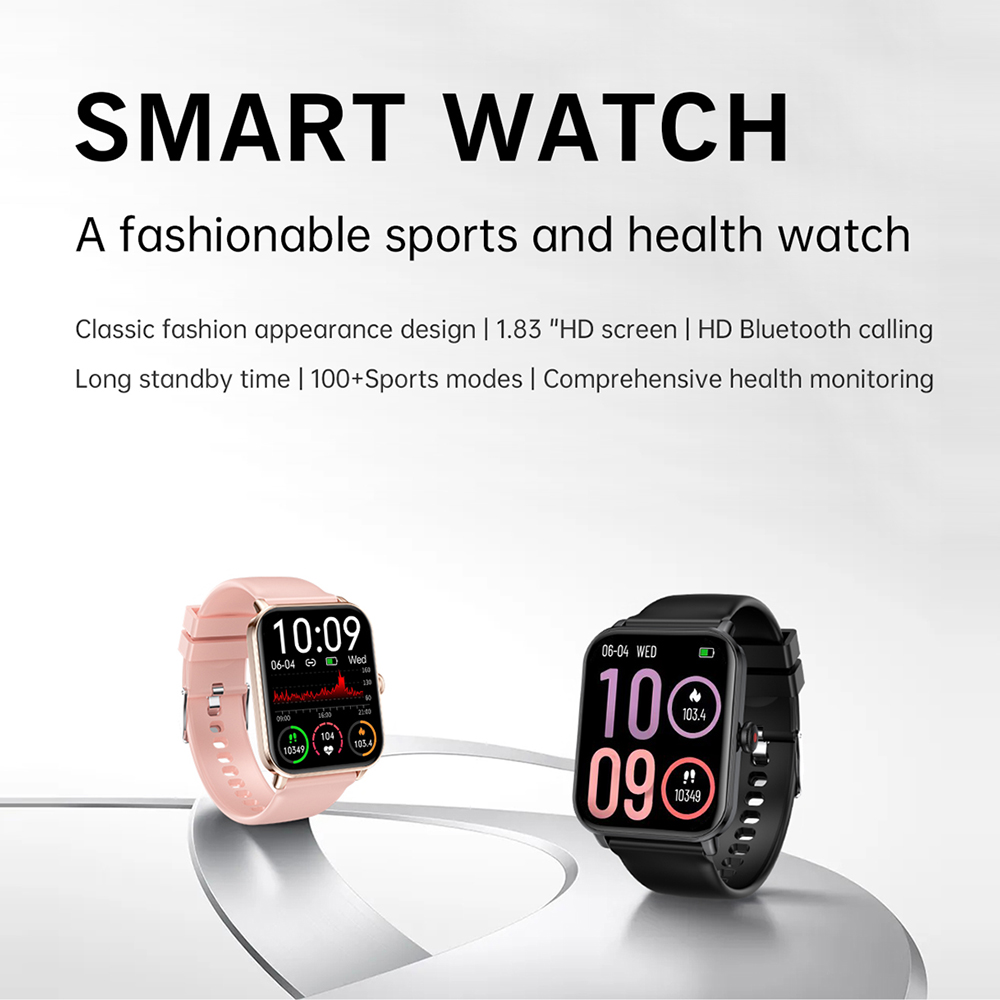 thumbnail video image 2 of Fruit intelligence Smartwatch for Men Women's | 1.83 Inch Touch Screen  | Bluetooth Calling | Message Reminder | IP68 Waterproof Fitness Tracker | for Android Iphone Devices, 2 of 10