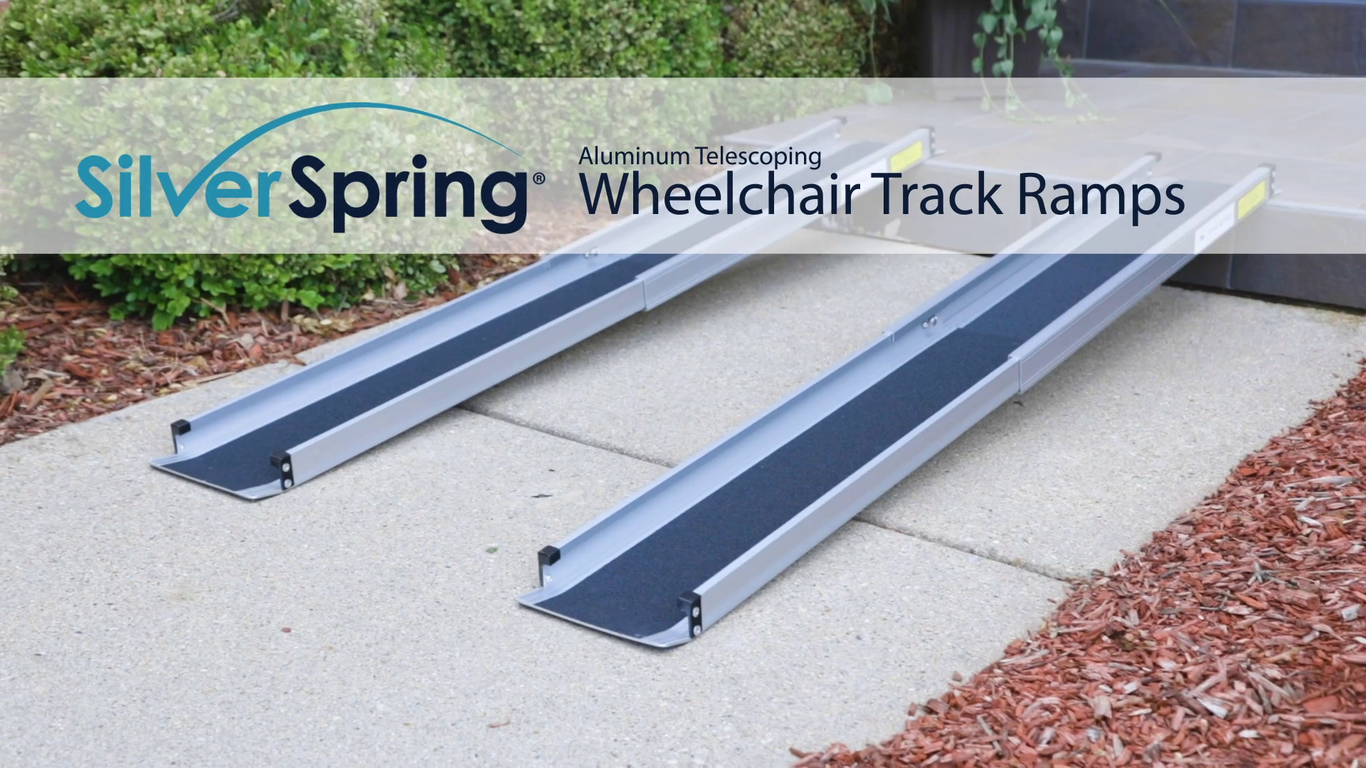 thumbnail video image 2 of Silver Spring 7' Adjustable Wheelchair Telescoping Track Ramps, 2 of 7