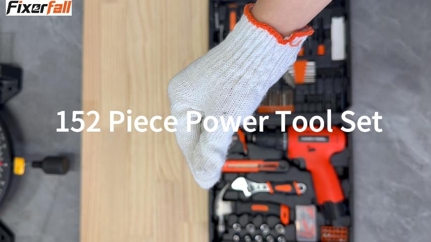 thumbnail video image 2 of Fixerfall 152 Piece Cordless Drill Tool Kit with 12V Rechargeable Power Drill, 25+1 Torque Electric Drill Driver, Household Home Repair Tool Set with Storage Case, DIY Tools for Men Women, 2 of 8