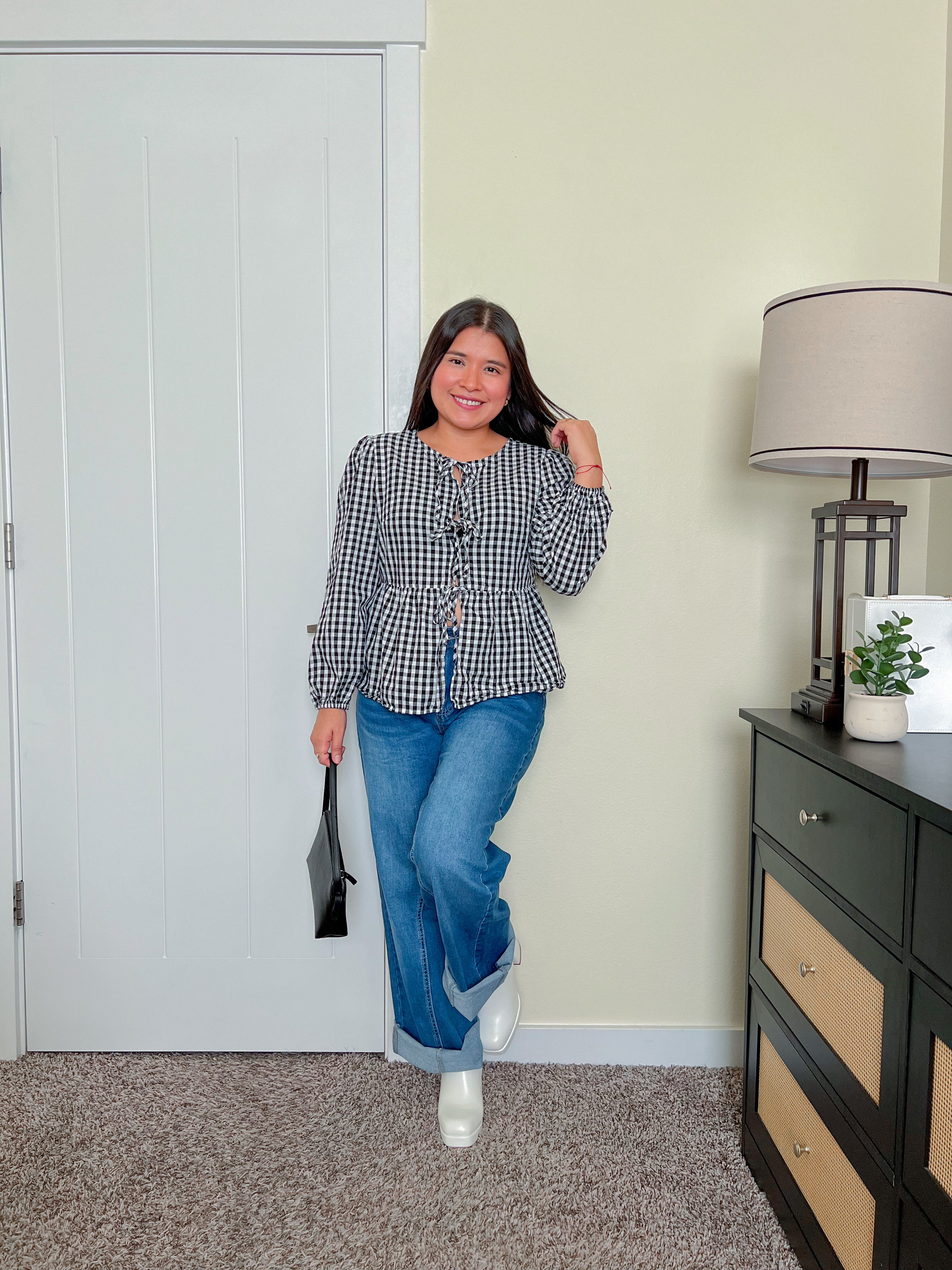 thumbnail video image 2 of Necooer Women's Denim Jeans High Waist Casual Washed Stretchy Boyfriend Trendy Straight Pants Stretchy Wide Leg Jeans, 2 of 8