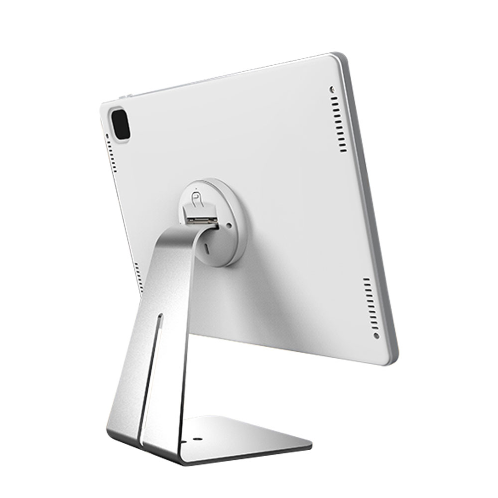thumbnail video image 2 of EMONITA Magnetic Charging Stand Case for iPad (7th/ 8th/ 9th Gen) with L-Shape Dock & 18W Fast Charging - Silver, 2 of 11