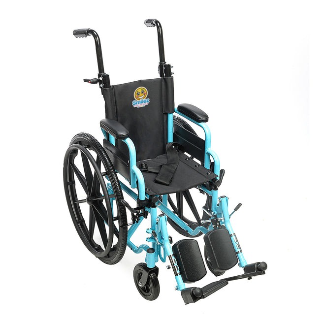 thumbnail video image 2 of Smilez Pediatric Wheelchair 2.0, Lightweight Foldable Wheelchair for Kids Includes Cushion , Seat Belt and Anti-Tippers, 2 of 15