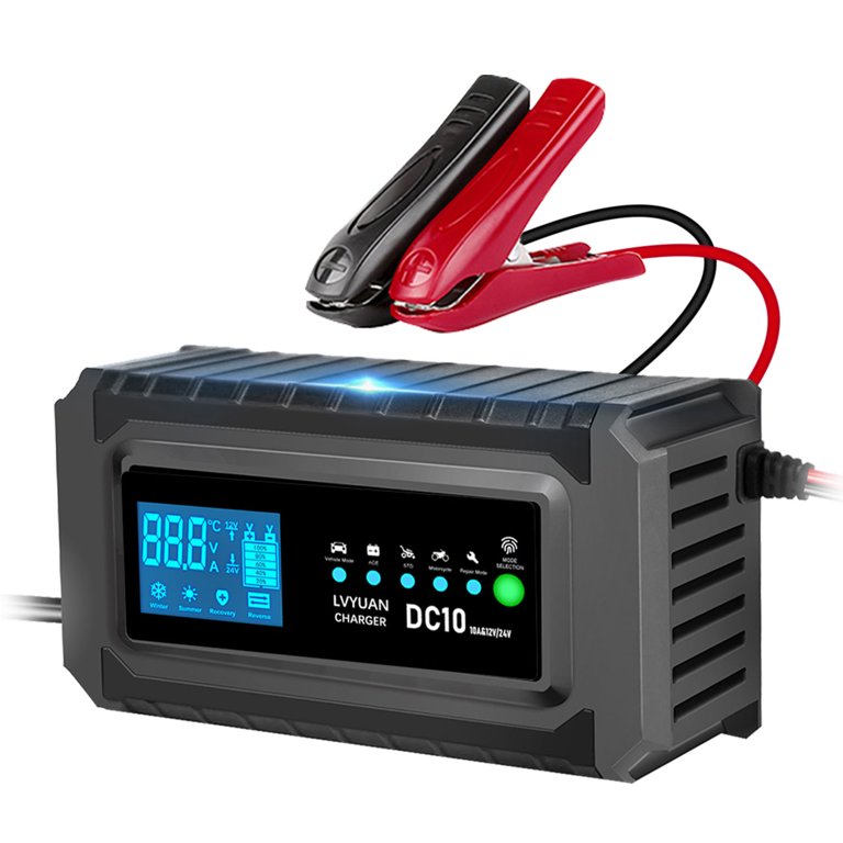 LVYUAN 12V/24V Smart Battery Charger - 5A/10A/20A, For Car, Truck, Motorcycle, AGM, Lithium