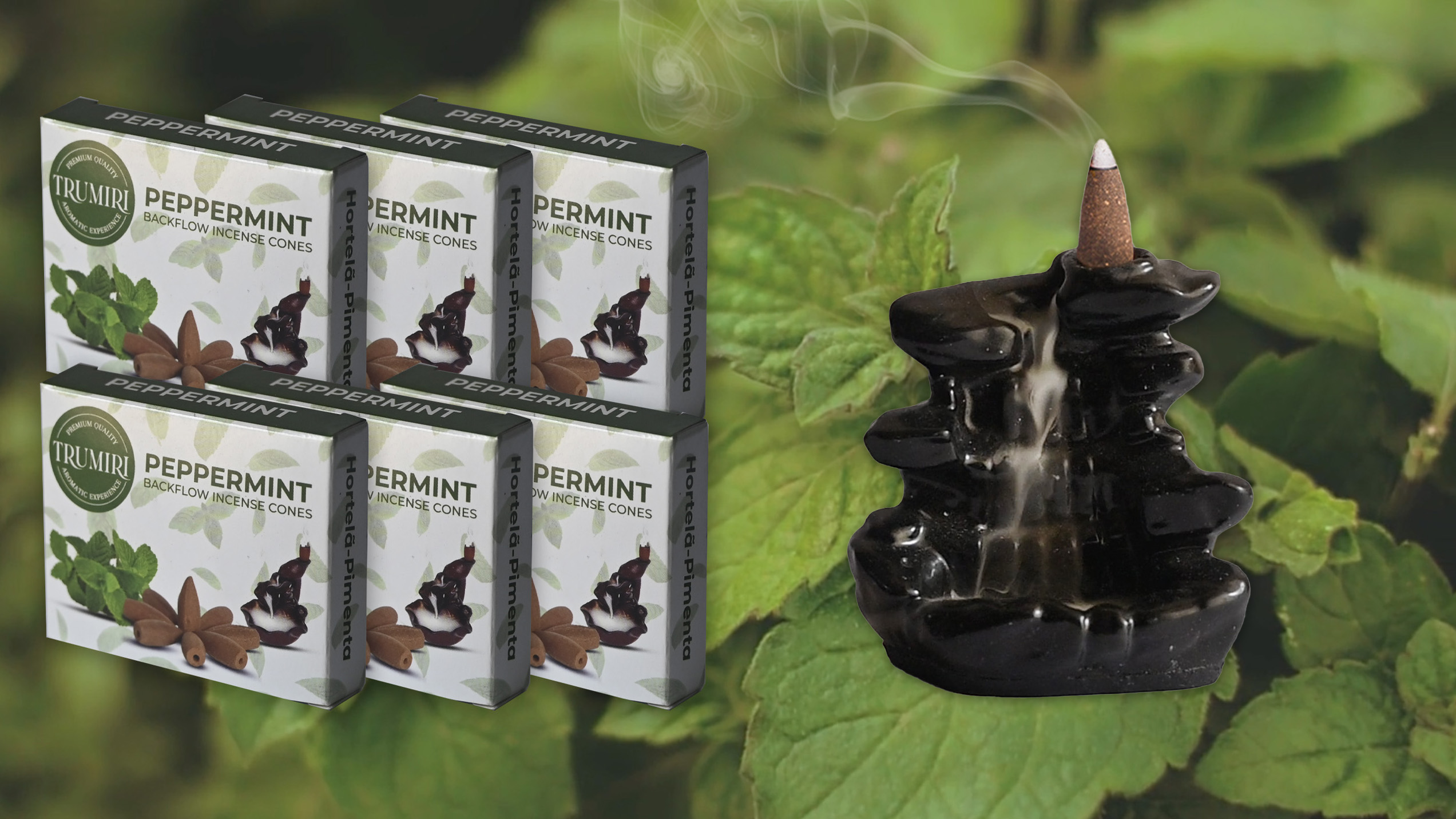 thumbnail video image 2 of Peppermint Backflow Incense Cones - Total 60 Incense Cones Waterfall - Six Packs of 10 Incense Backflow Cones - Waterfall Inscent Cones - Incense Waterfall Cones, 2 of 8