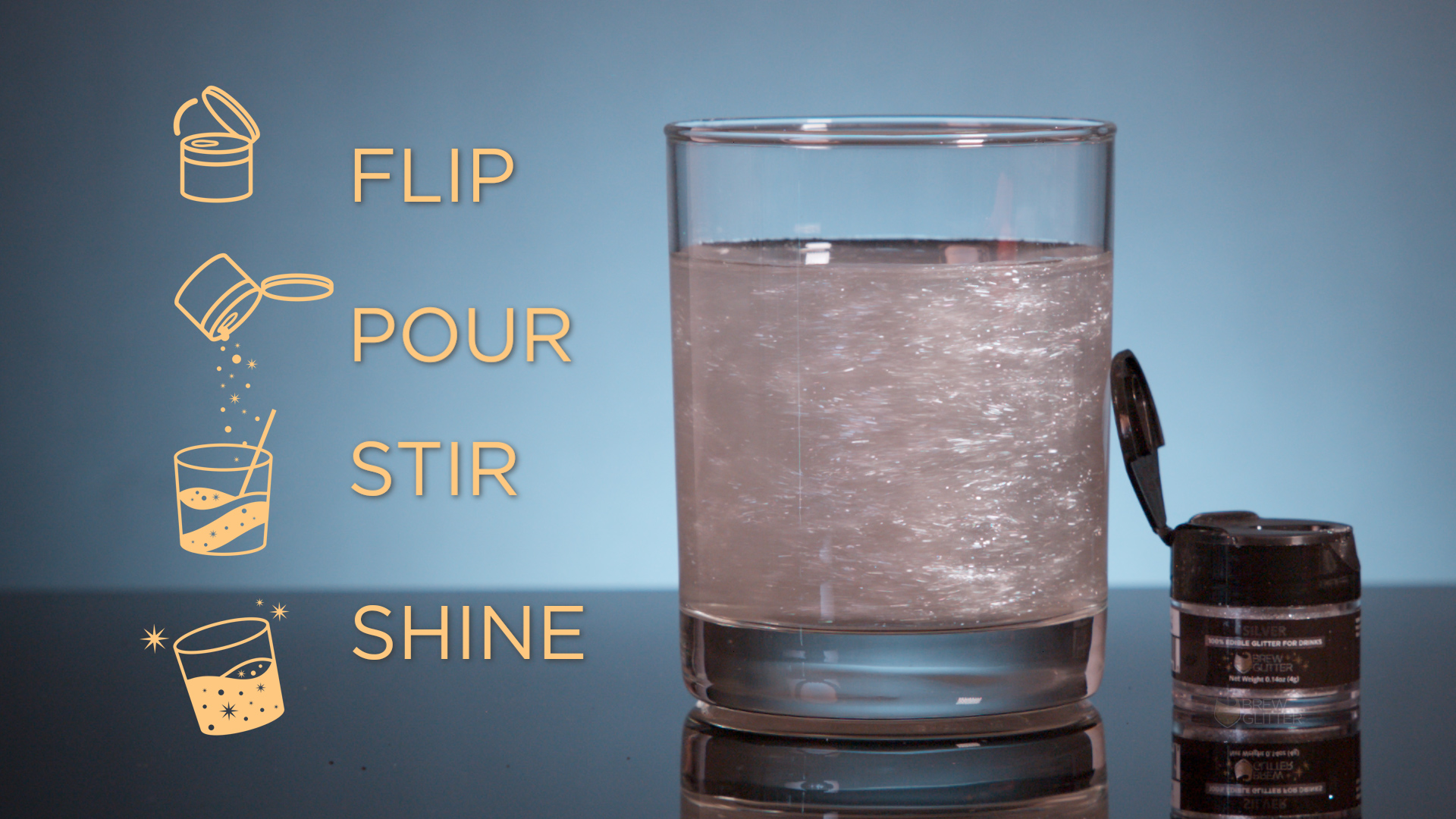 thumbnail video image 2 of Brew Glitter - Silver Edible Drink Glitter - Bold Sparkle, Beverage-Safe, 25g Spray Pump, 2 of 8