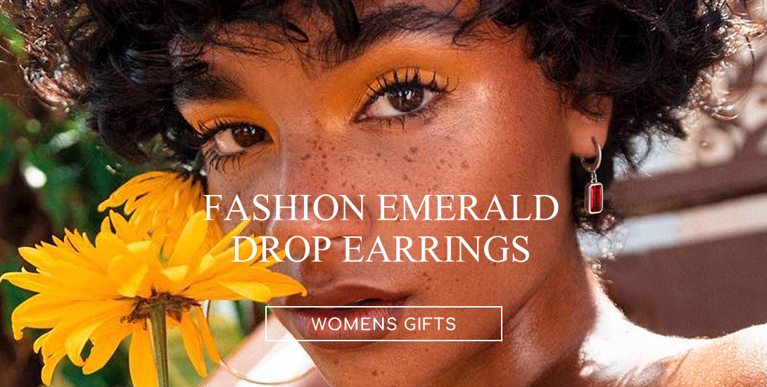 thumbnail video image 2 of Bestyle Sterling Silver Dangle Earrings for Women Huggie Hoop Drop Earrings with Rectangular Baguette Sapphire Crystal, September, 2 of 9